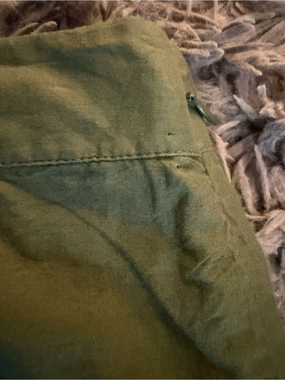 Sage green GAP lace eyelet embroidered scalloped hem tiered mini skirt sz 10 - Picture 7 of 7